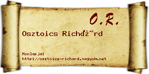Osztoics Richárd névjegykártya