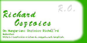 richard osztoics business card